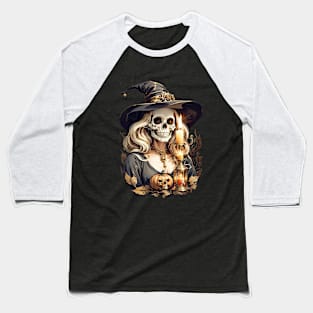 Halloween Dead Witch Baseball T-Shirt